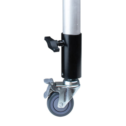 KPC-C10 - Pipe Clamp Caster Adapter (M10) mounted caster setup