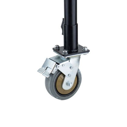 KPC-C11 - Pipe Clamp Caster Adapter mounted caster setup