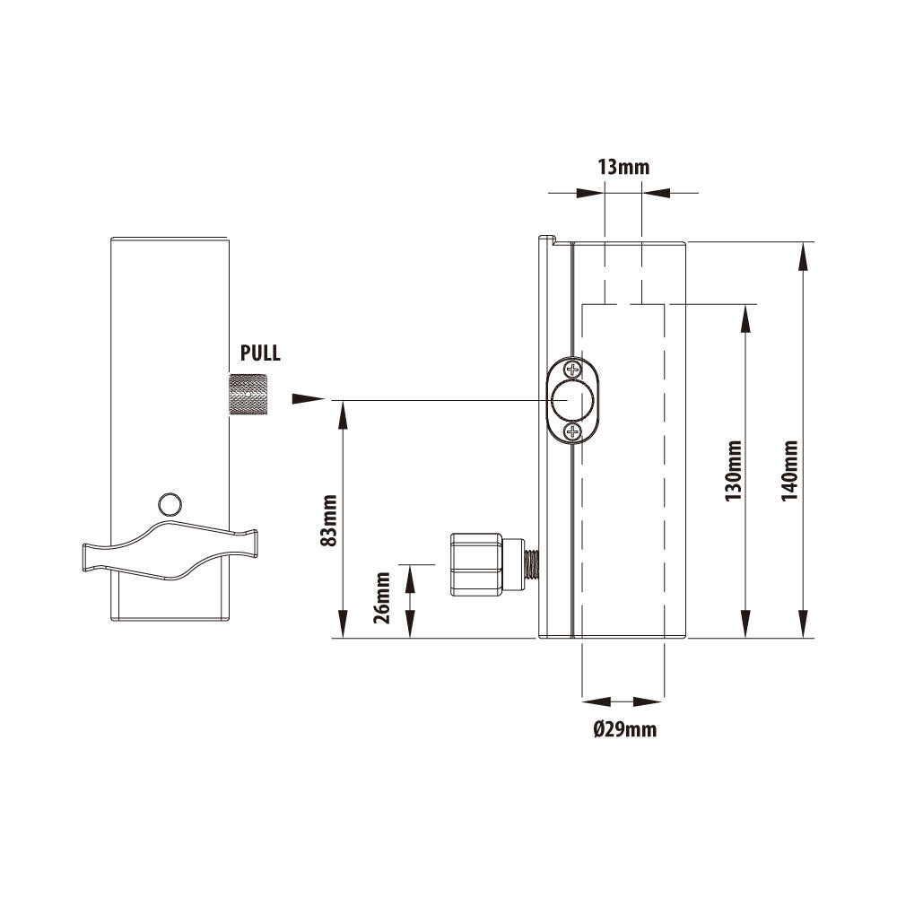 KS-089B - Universal TV Quick Receiver (Black)dimension diagram
