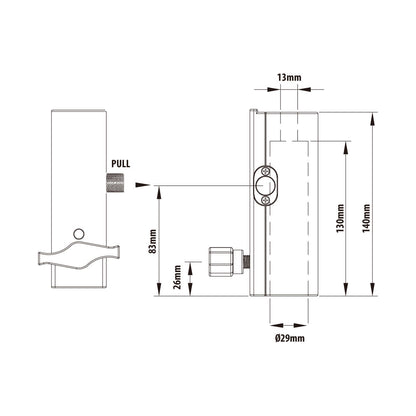 KS-089B - Universal TV Quick Receiver (Black)dimension diagram