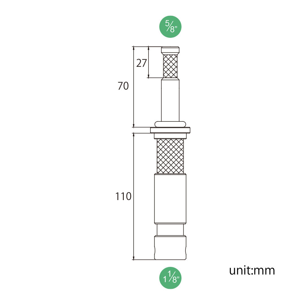 KS-200 - Junior to Baby Adapter dimension diagram