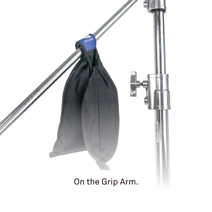 KSW-10 - KUPO 10 lb Wrap & Go Shot Bag mounted setup, wrapped shot bag setup