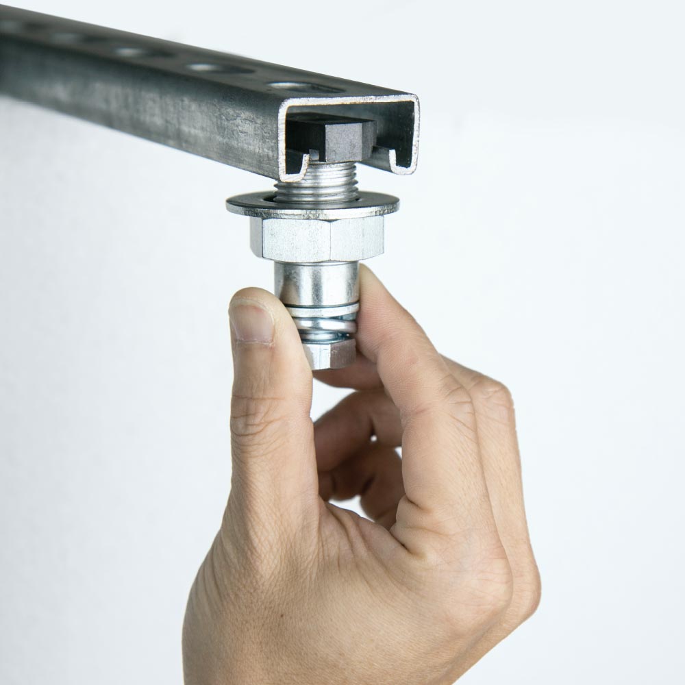 KT-056 - KUPO Strut Channel Adapter with 1/2"-13 Nut and Bolt strut channel installation step