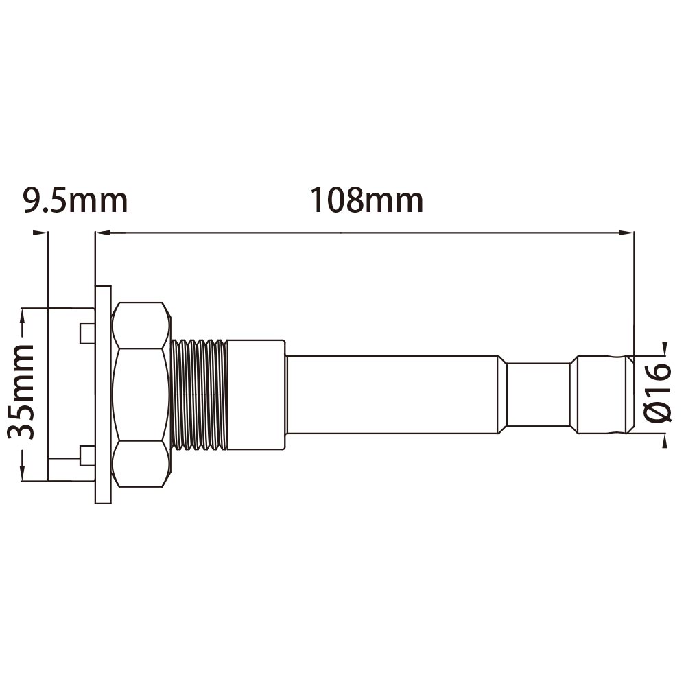 KT-058 - KUPO Strut Channel Adapter with 16 mm Baby Stud dimension diagram
