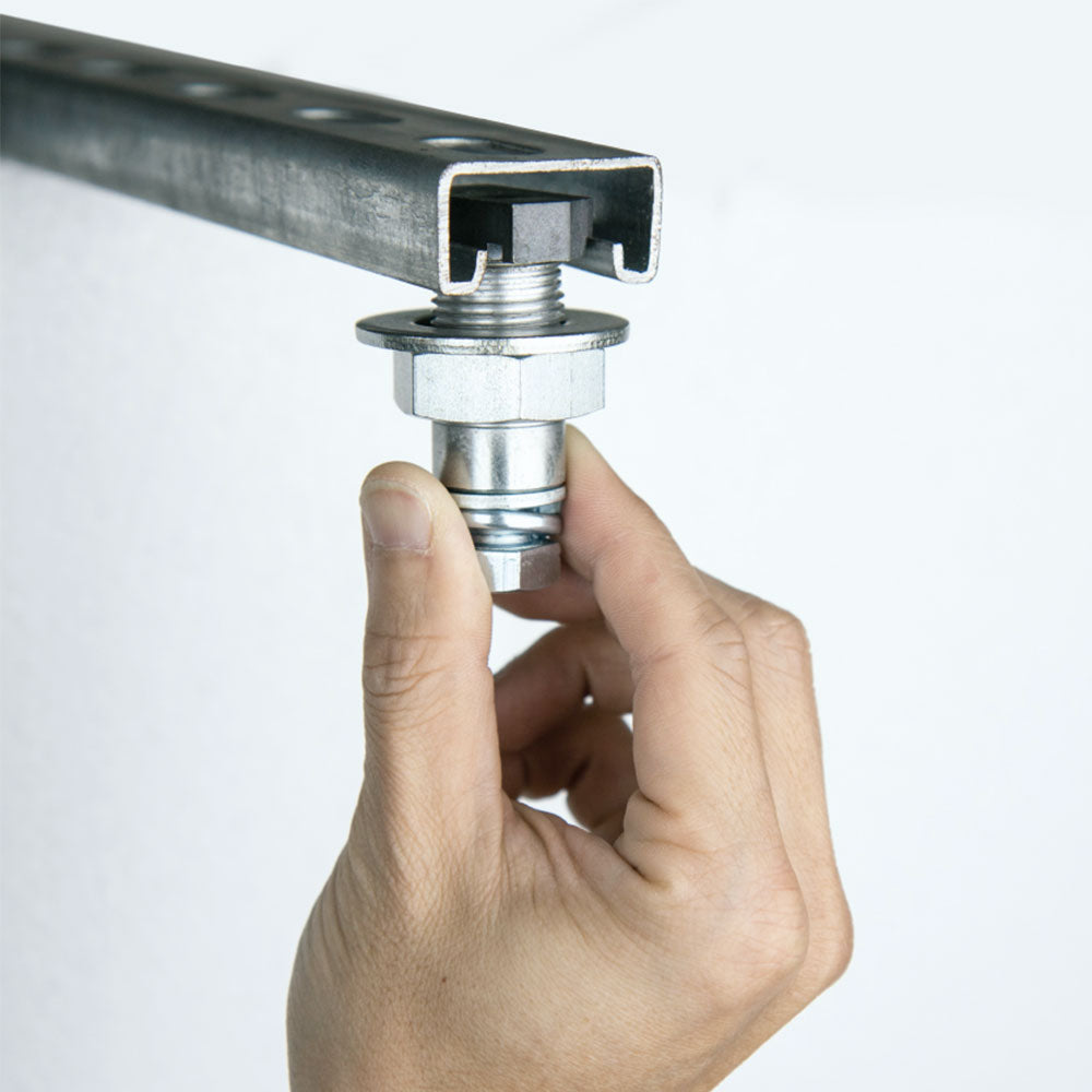 KT-058 - KUPO Strut Channel Adapter with 16 mm Baby Stud strut channel installation step