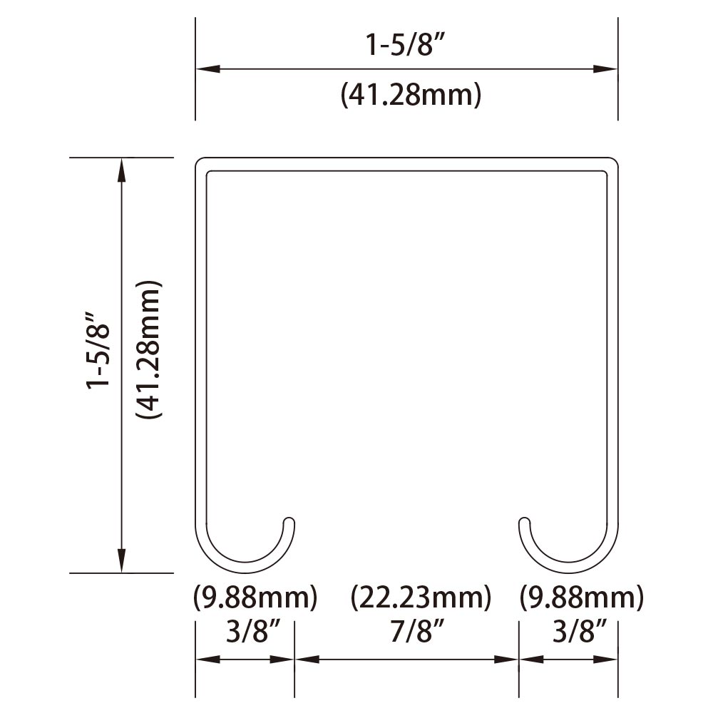 KT-S300SG - Strut Channel 3 mm (Galvanized) profile dimension diagram
