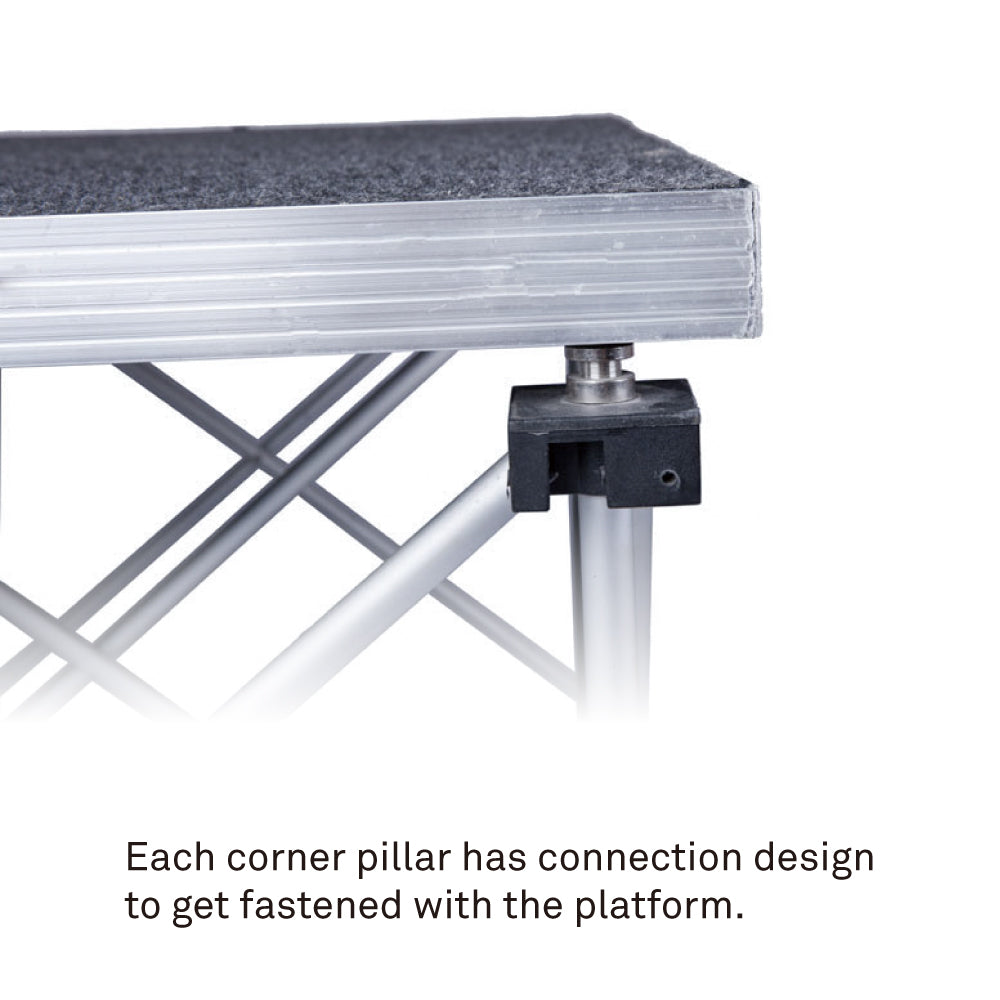 KXB-MP2 - X-Bone Platform Medium Black Waterproof Anti-Slip Surface corner pillar connection detail