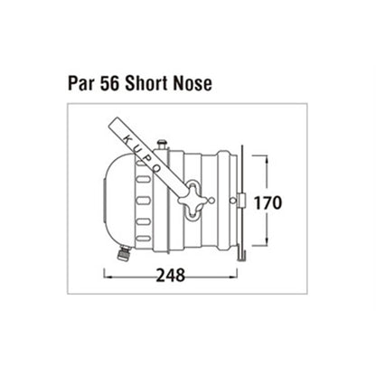 PAR-56L - KUPO PAR 56 Long with Color Frame product view, front product view
