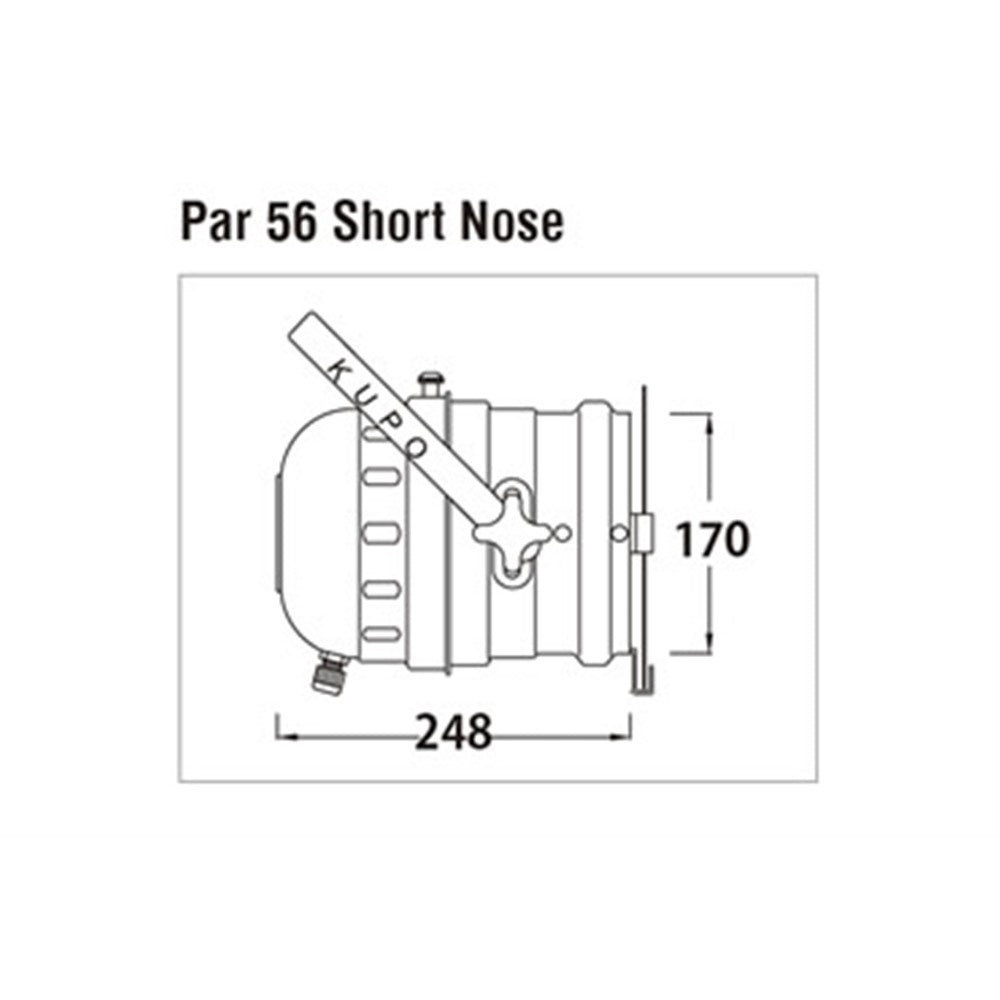 PAR-56S - KUPO PAR 56 Short with Color Frame product view, front product view