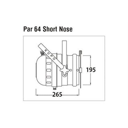 PAR-64L - KUPO PAR 64 Long with Color Frame product view, front product view