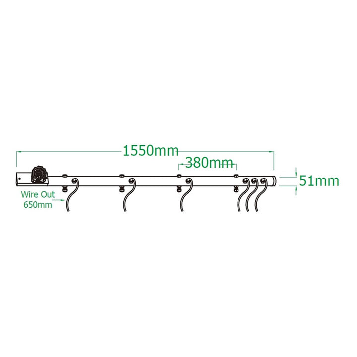 PB-6042SC-B - Aerobar 4+2-Circuit 19-Pin Black light bar dimension diagram