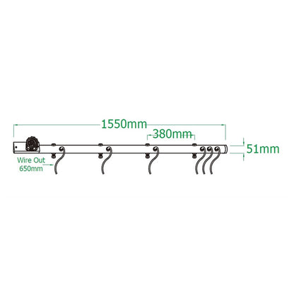 PB-6042SC-P - Aerobar 4+2-Circuit 19-Pin Polish light bar dimension diagram