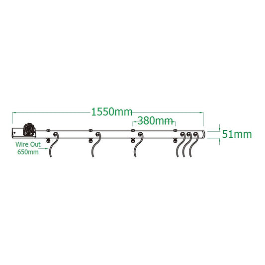PB-6042SC-P - Aerobar 4+2-Circuit 19-Pin Polish light bar dimension diagram