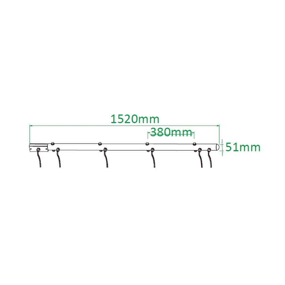 PB-604ASC-B - Aerobar 4-Circuit Black light bar dimension diagram