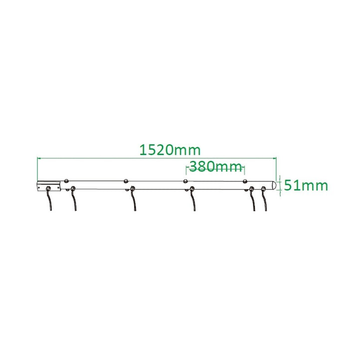 PB-604ASC-B - Aerobar 4-Circuit Black light bar dimension diagram