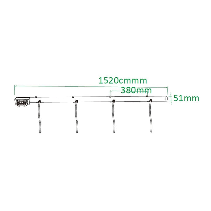 PB-604HC-P - 4-Circuit 10-Pin Polish light bar dimension diagram