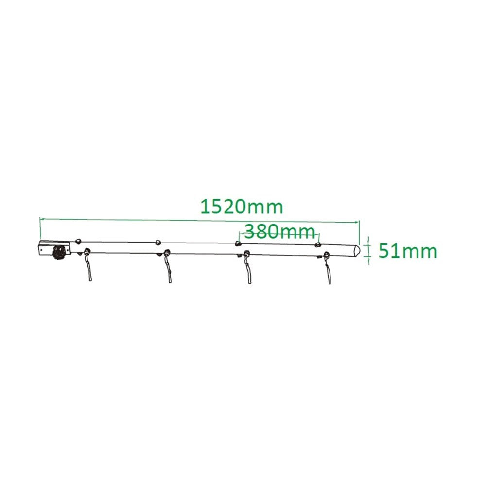 PB-604SC-B - 4-Circuit 19-Pin Black light bar dimension diagram