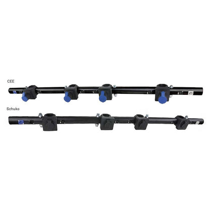 PB-604VSS-P - 4-Way Schuko Polish front and rear light bar views