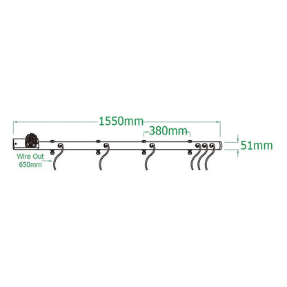 PB-6062SC-B - 6-Circuit 19-Pin Pass-Through Black light bar dimension diagram
