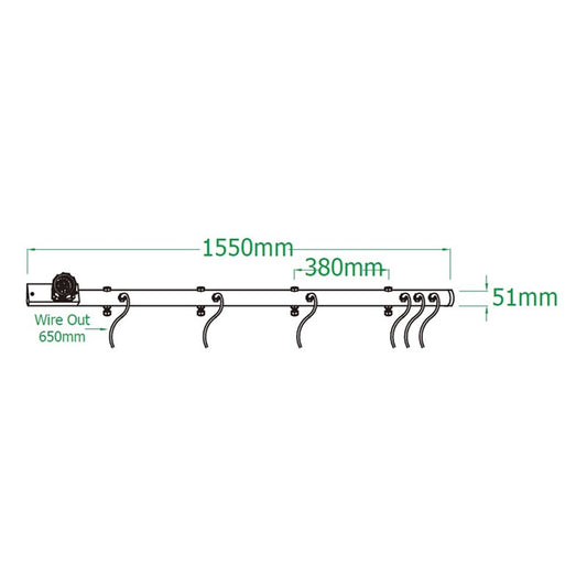 PB-6062SC-B - 6-Circuit 19-Pin Pass-Through Black light bar dimension diagram