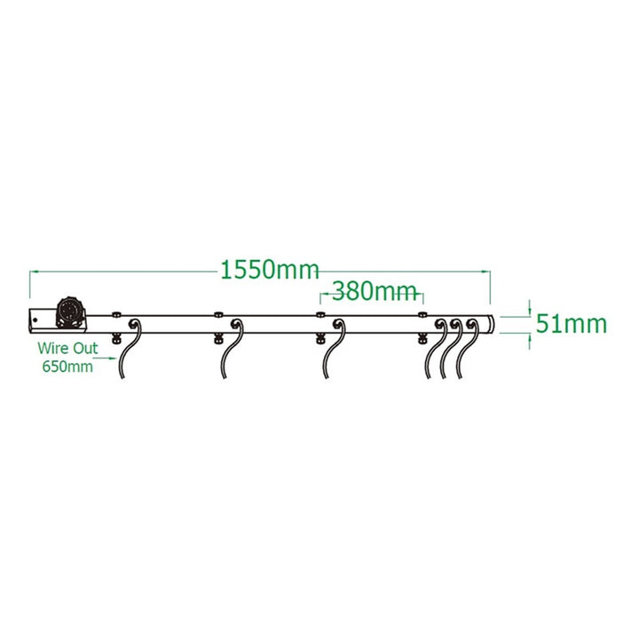 PB-6062SC-B - 6-Circuit 19-Pin Pass-Through Black light bar dimension diagram