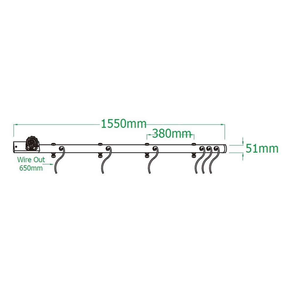 PB-6062SC-P - 6-Circuit 19-Pin Pass-Through Polish light bar dimension diagram