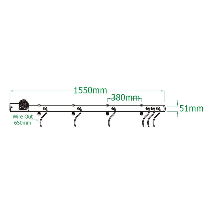 KUPO PB-6062SC-P Classic Light Bar - 6-Circuit 19-Pin Pass-Through, Polish