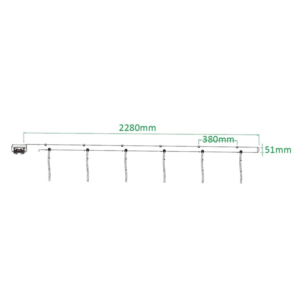 PB-606HC-P - 6-Circuit 16-Pin Polish light bar dimension diagram