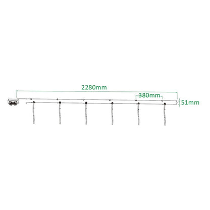 PB-606HC-P - 6-Circuit 16-Pin Polish light bar dimension diagram