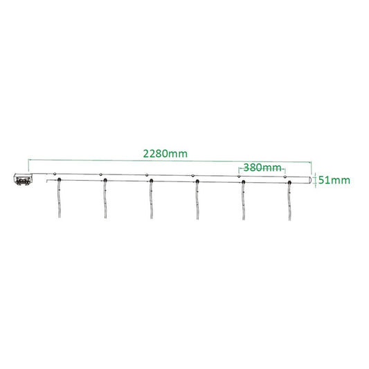 PB-606HC-P - 6-Circuit 16-Pin Polish light bar dimension diagram