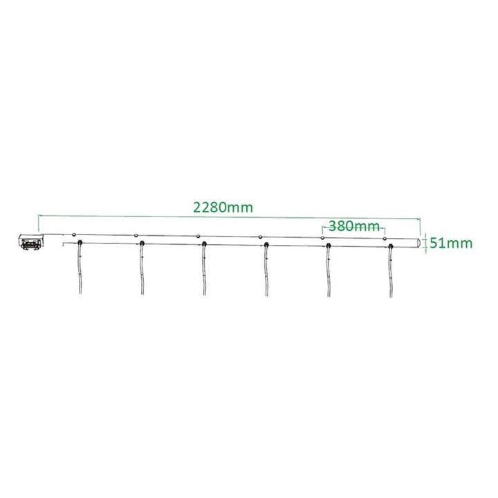 PB-606HC-P - 6-Circuit 16-Pin Polish light bar dimension diagram