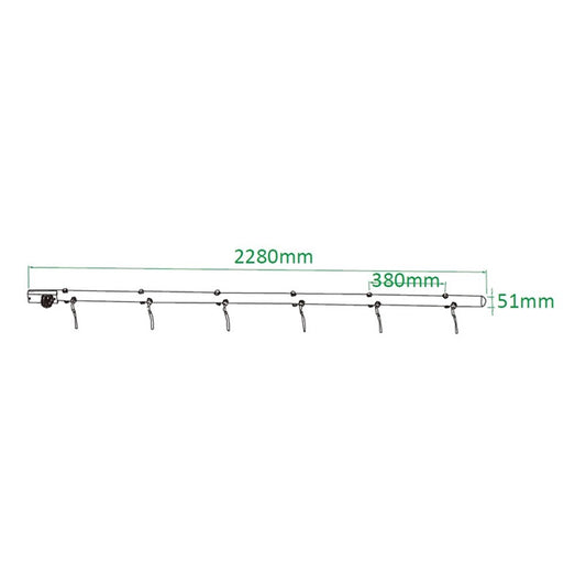 PB-606SC-P - 6-Circuit 19-Pin Polish light bar dimension diagram