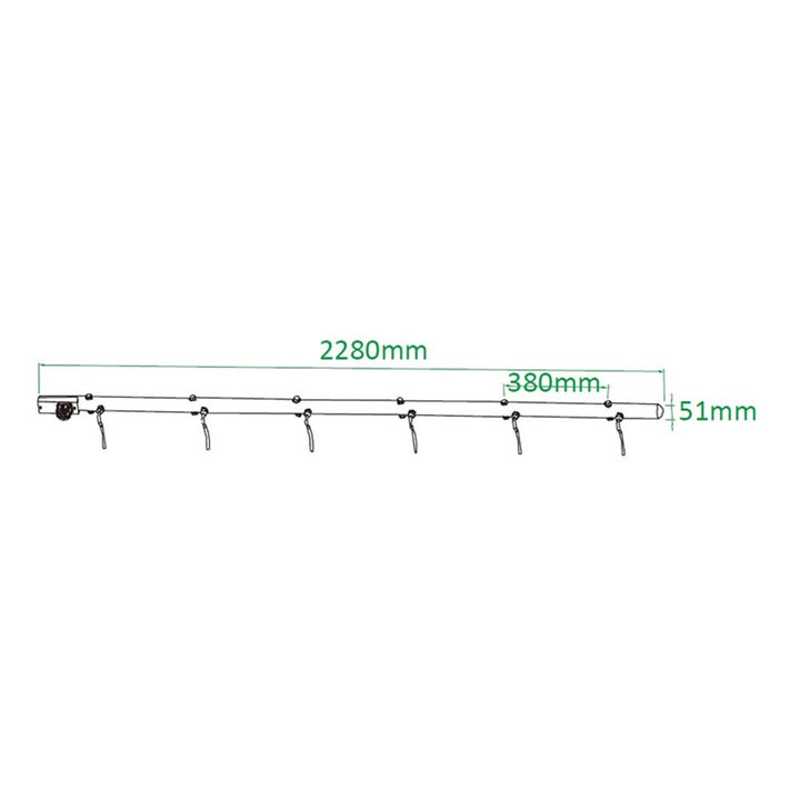 PB-606SC-P - 6-Circuit 19-Pin Polish light bar dimension diagram