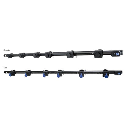 PB-606VSS-P2 - 6-Way Schuko Polish light bar dimension diagram