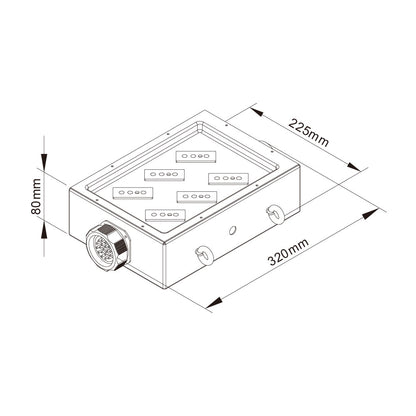 PDB-001D - Steel Power Box dimension diagram
