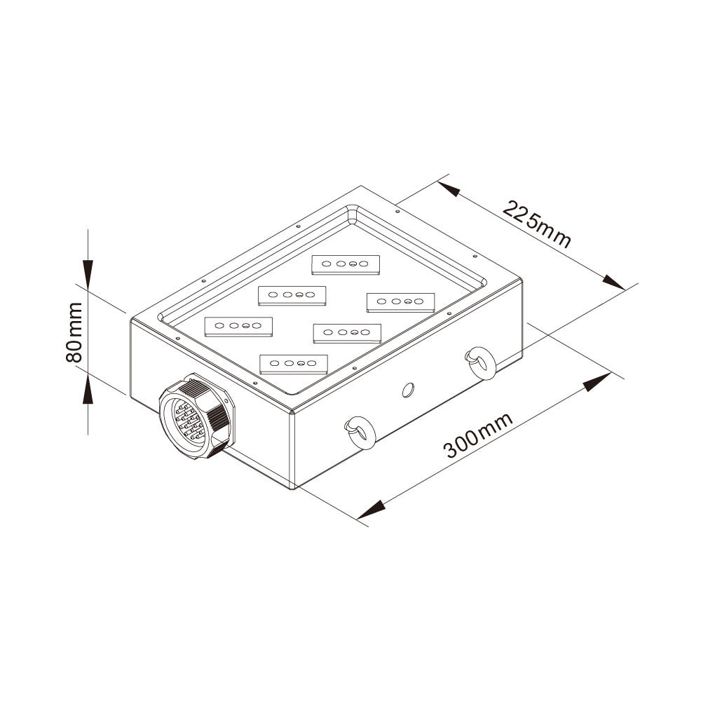 PDB-001 - Steel Power Box dimension diagram