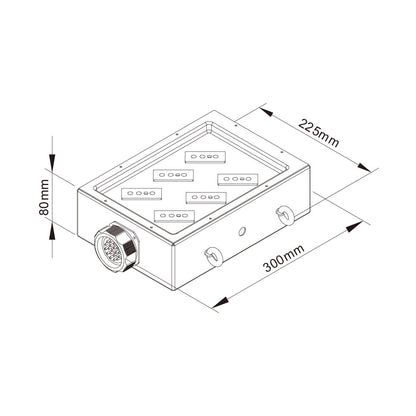 PDB-001 - Steel Power Box dimension diagram