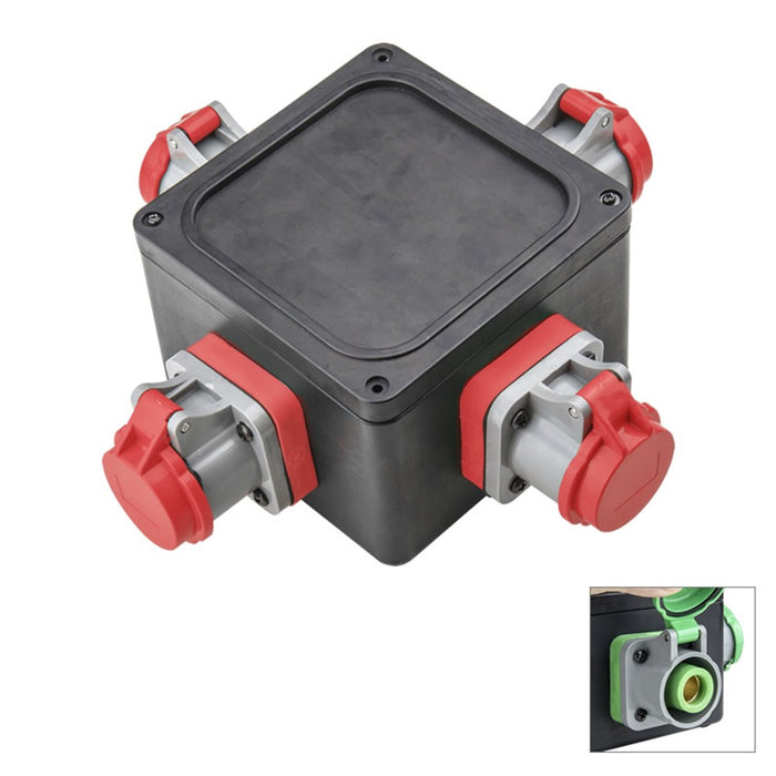 PDB-C1301R - KUPO K-Lok 400 A Rubber Cubic Power Distro Box - Red