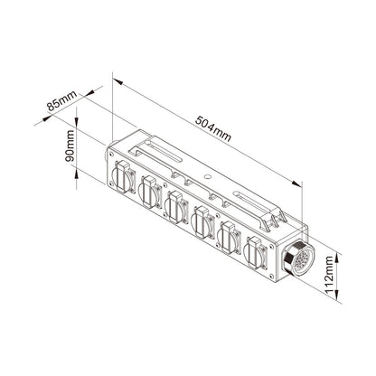 PDB-P004D - Plastic Power Box, dimension diagram
