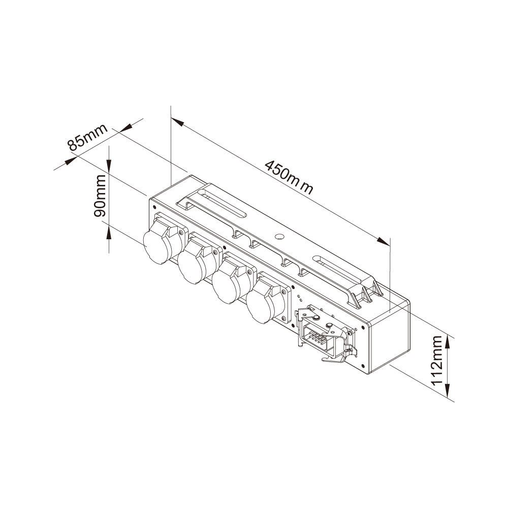 PDB-P005S - Plastic Power Box, dimension diagram