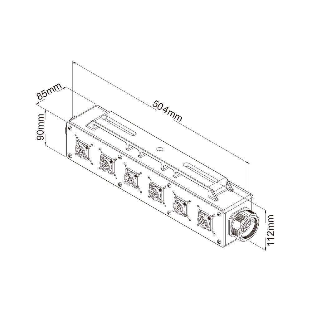 PDB-P008D - Plastic Power Box, dimension diagram
