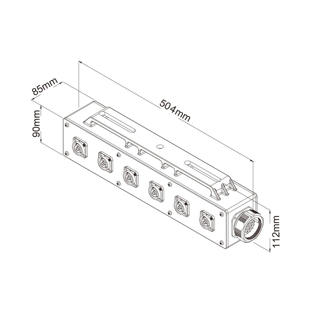 PDB-P008 - Plastic Power Box, dimension diagram