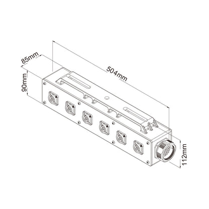 PDB-P008 - Plastic Power Box, dimension diagram