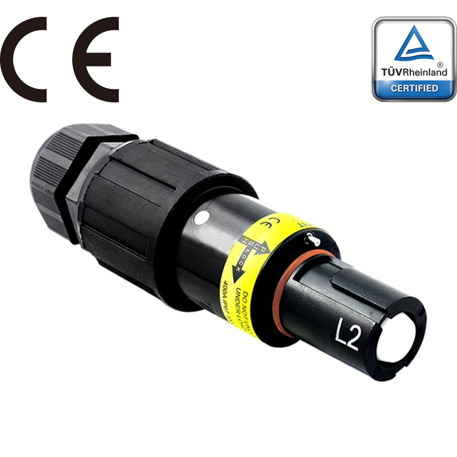 PFLD-2BK-S120M40A - PowerFit 400 A Line Drain, L2 (Phase B) Black (IEC - European)