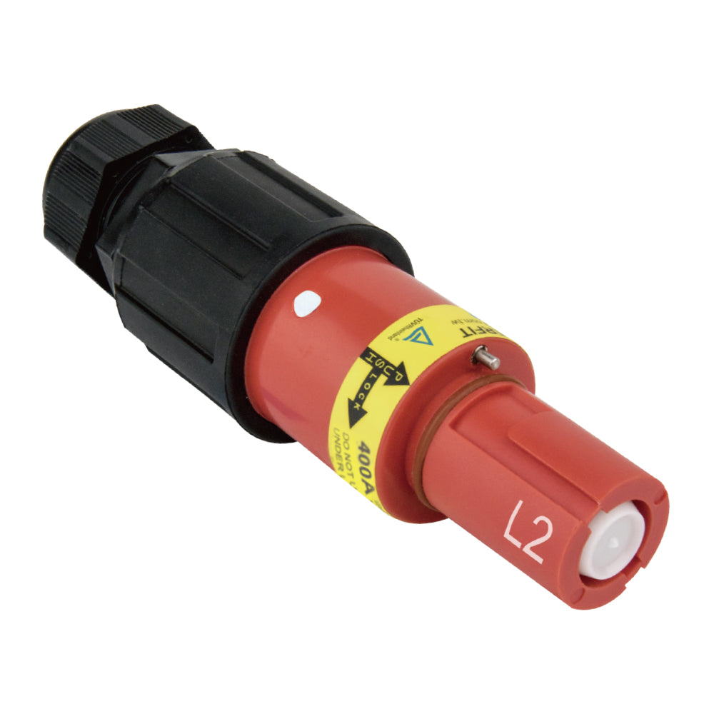 PFLD-2R-S120M40A - PowerFit 400 A Line Drain, L2 (Phase B) Red (NEC - North American)