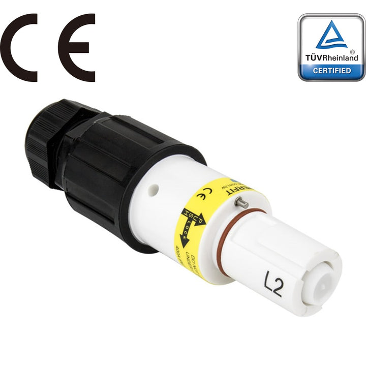 PFLD-2W-S120M40A - PowerFit 400 A Line Drain, L2 (Phase B) White (Australian)
