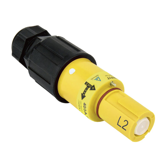 PFLD-2Y-S120M40A - PowerFit 400 A Line Drain, L2 (Phase B) Yellow (UK (Old Standard))