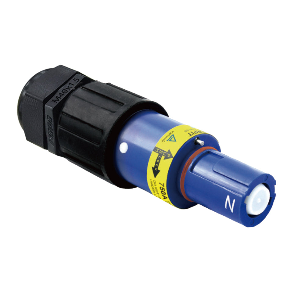 PFLD-NBL-C300M40 - PowerFit 750 A Line Drain, Neutral (IEC) Blue