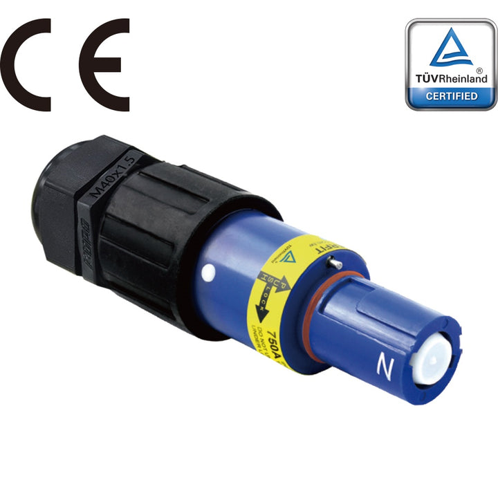 PFLD-NBL-C300M40 - PowerFit 750 A Line Drain, Neutral (IEC) Blue