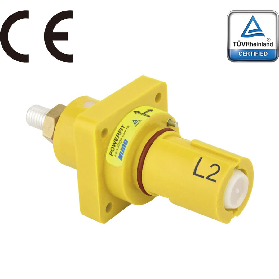 PFPD-2Y - PowerFit 400 A Panel Drain, L2 (Phase B) Yellow (UK (Old Standard))